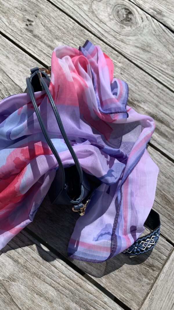 Zomersjaaltje Blauw/ Mint/ Rose - Afbeelding 3