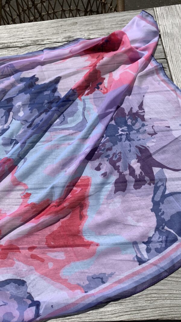 Zomersjaaltje Blauw/ Mint/ Rose - Afbeelding 4