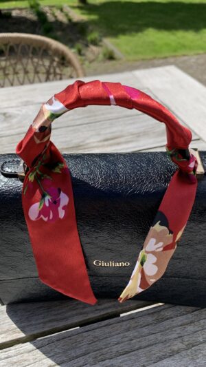 Tas Sjaaltje Bordeaux met Bloemen