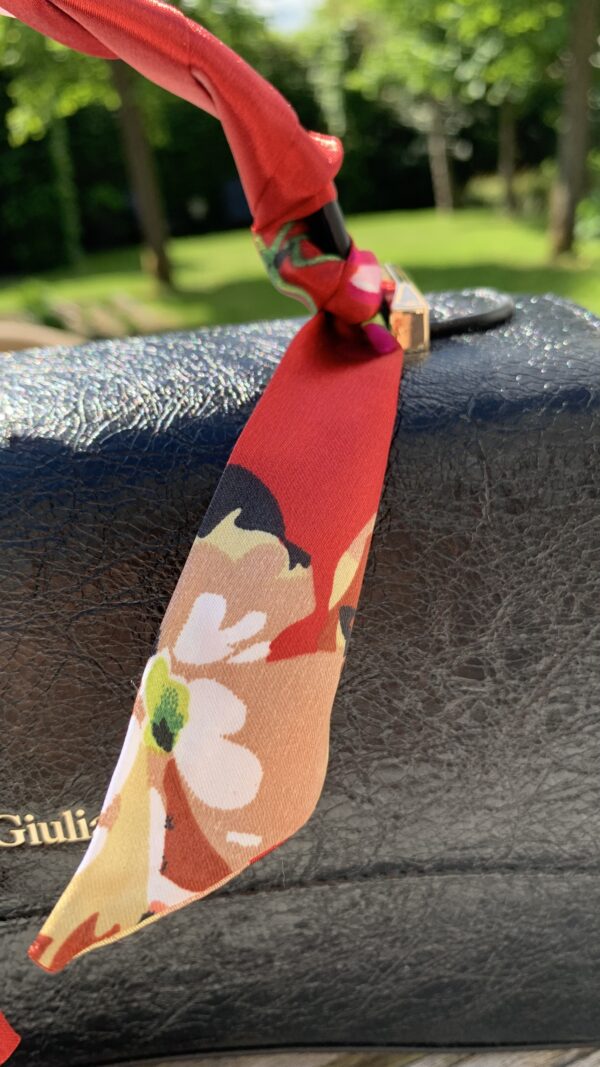 Tas Sjaaltje Bordeaux met Bloemen - Afbeelding 3