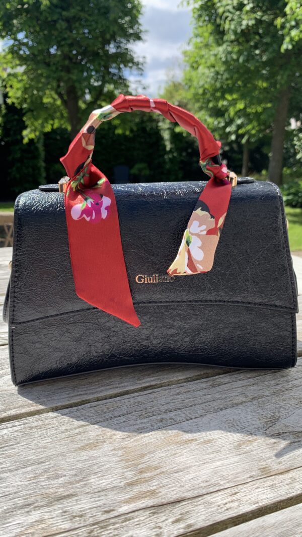 Tas Sjaaltje Bordeaux met Bloemen - Afbeelding 5