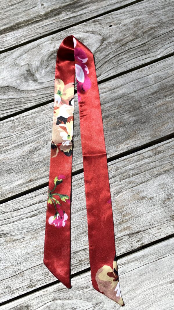 Tas Sjaaltje Bordeaux met Bloemen - Afbeelding 6