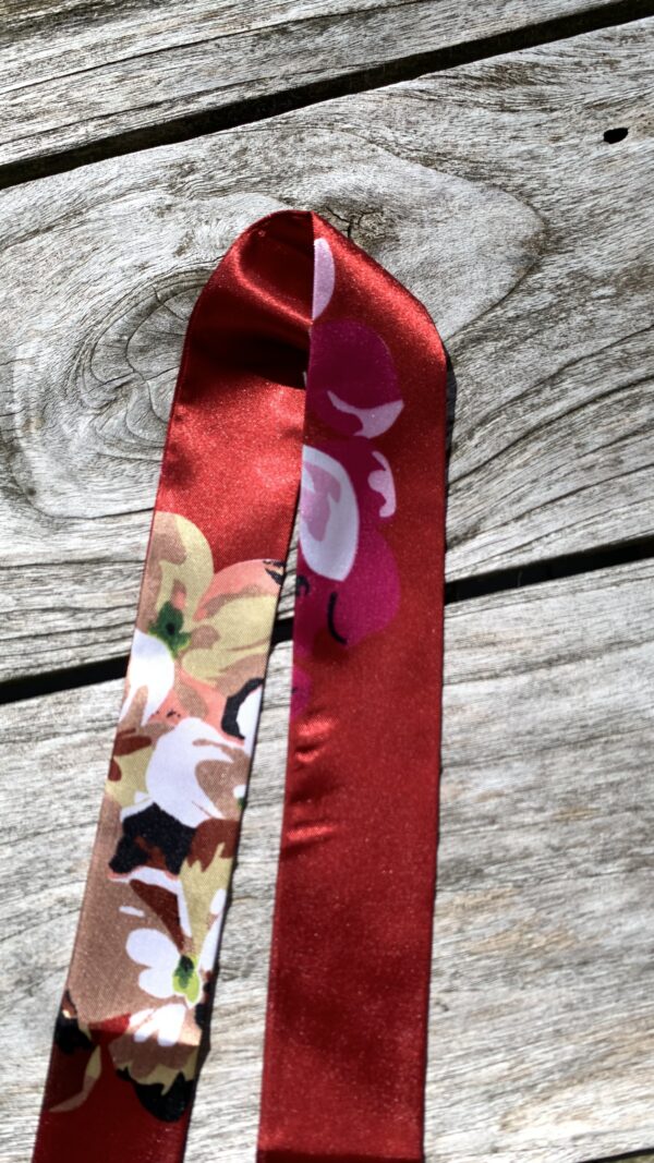 Tas Sjaaltje Bordeaux met Bloemen - Afbeelding 7