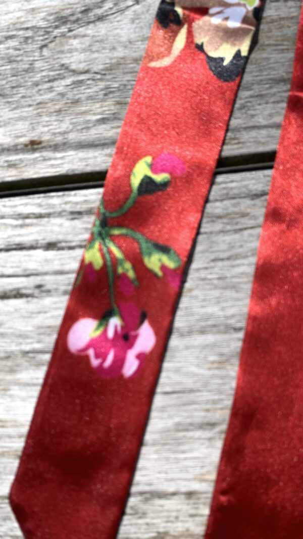 Tas Sjaaltje Bordeaux met Bloemen - Afbeelding 8