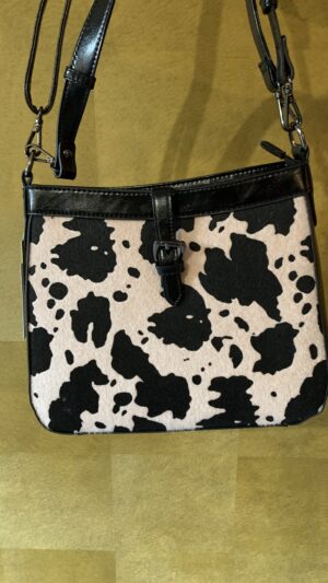 Tas Cow Print Zwart/ Crème