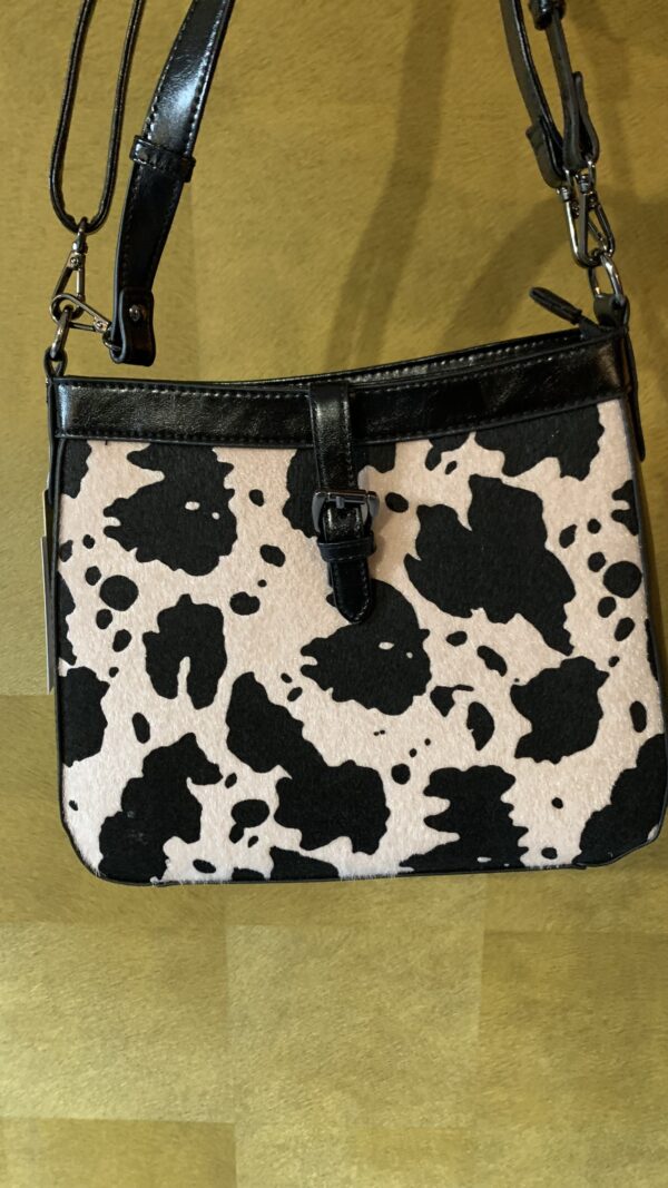 Tas Cow Print Zwart/ Crème