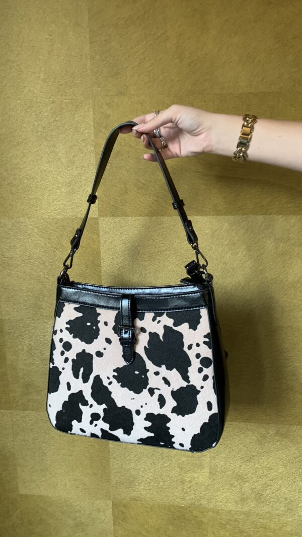 Tas Cow Print Zwart/ Crème - Afbeelding 4