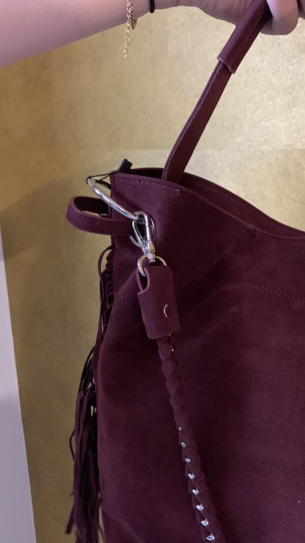 Tas Bordeaux Rood Franjes - Afbeelding 3