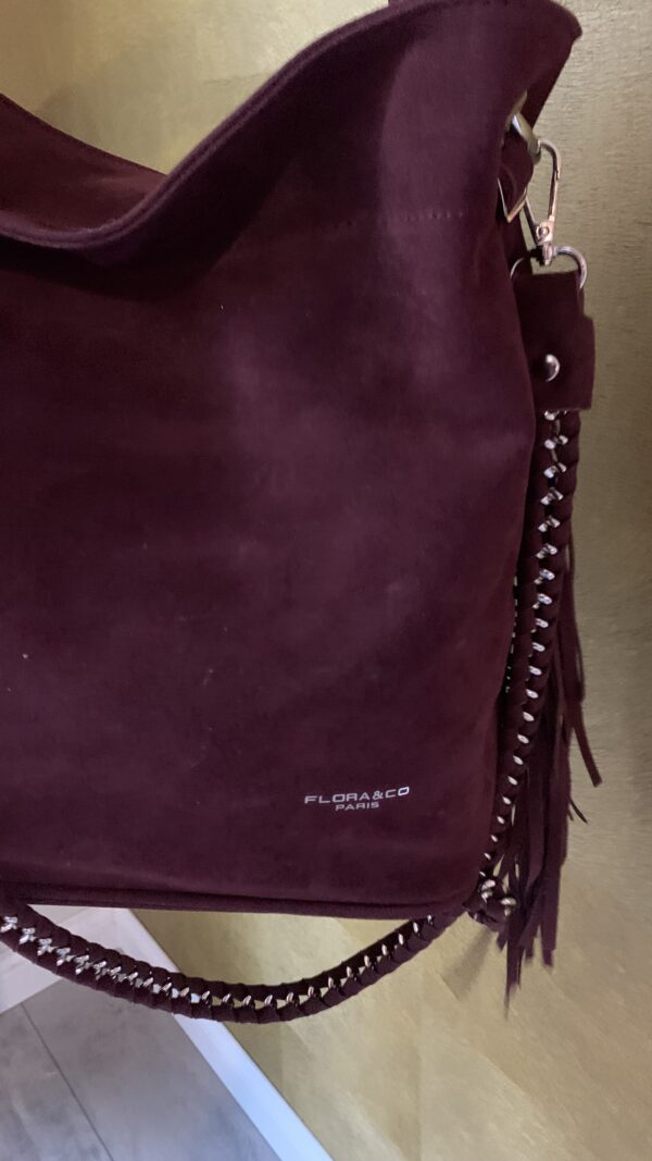 Tas Bordeaux Rood Franjes - Afbeelding 5