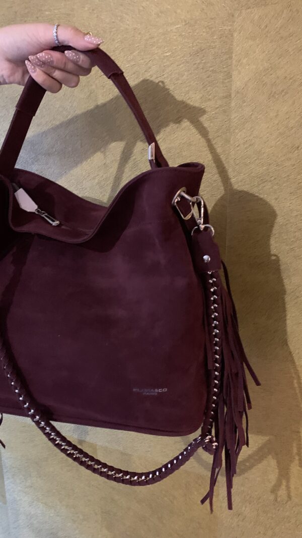 Tas Bordeaux Rood Franjes - Afbeelding 7