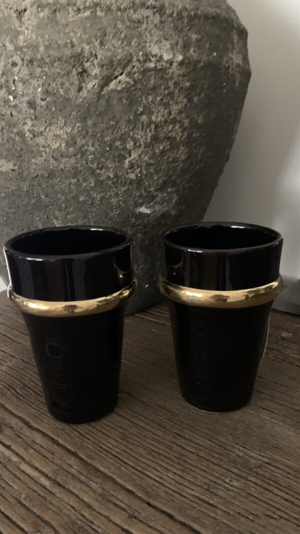 Mok Zwart Gouden Rand - Afbeelding 2