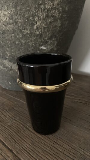 Mok Zwart Gouden Rand