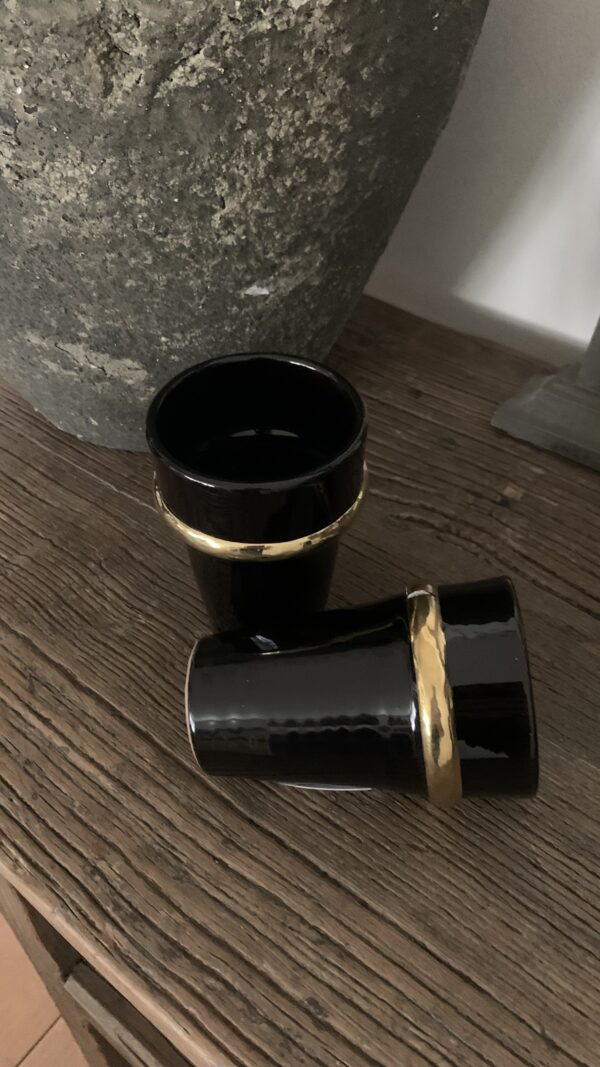 Mok Zwart Gouden Rand - Afbeelding 7