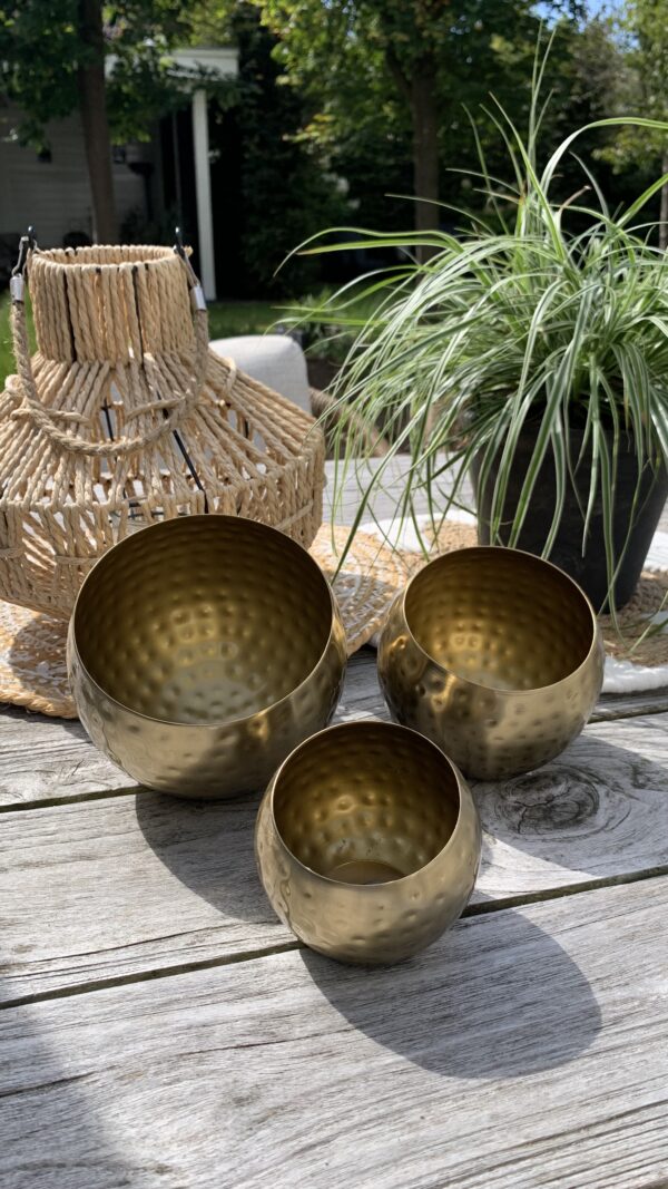 Windlicht Goudkleurig Small - Afbeelding 8