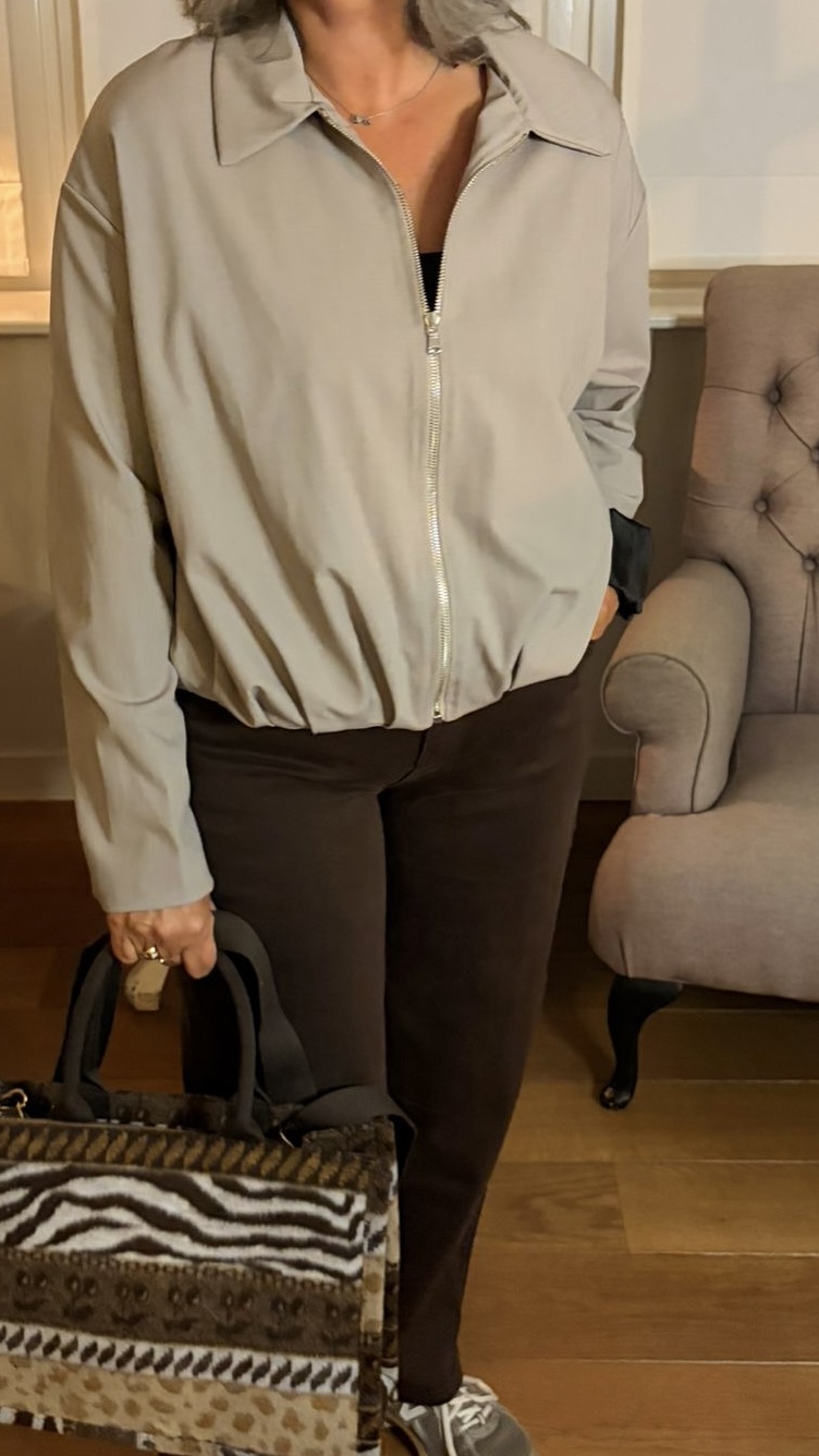 Jasje Beige/ Grijs Bomber - Afbeelding 5