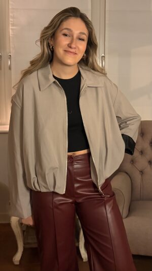 Jasje Beige/ Grijs Bomber