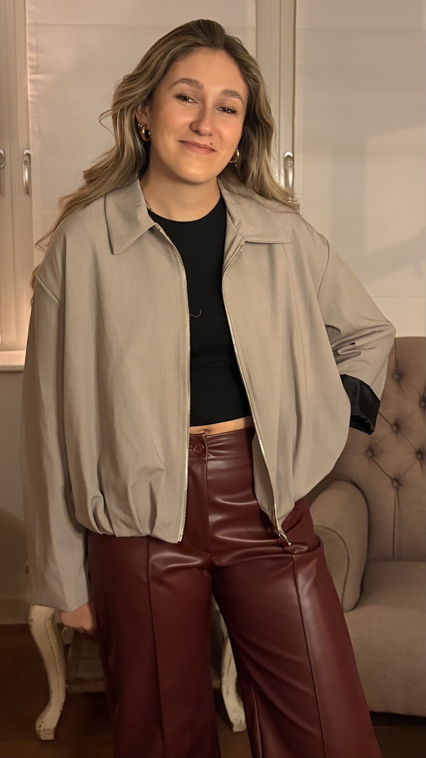 Jasje Beige/ Grijs Bomber