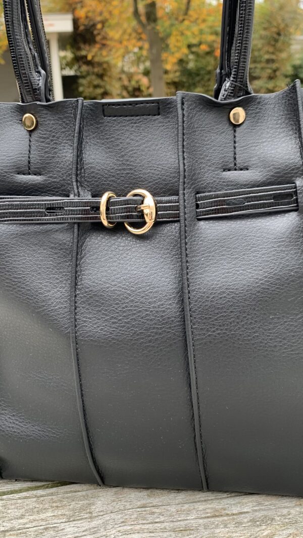 Tas Zwart met Plooien - Afbeelding 3