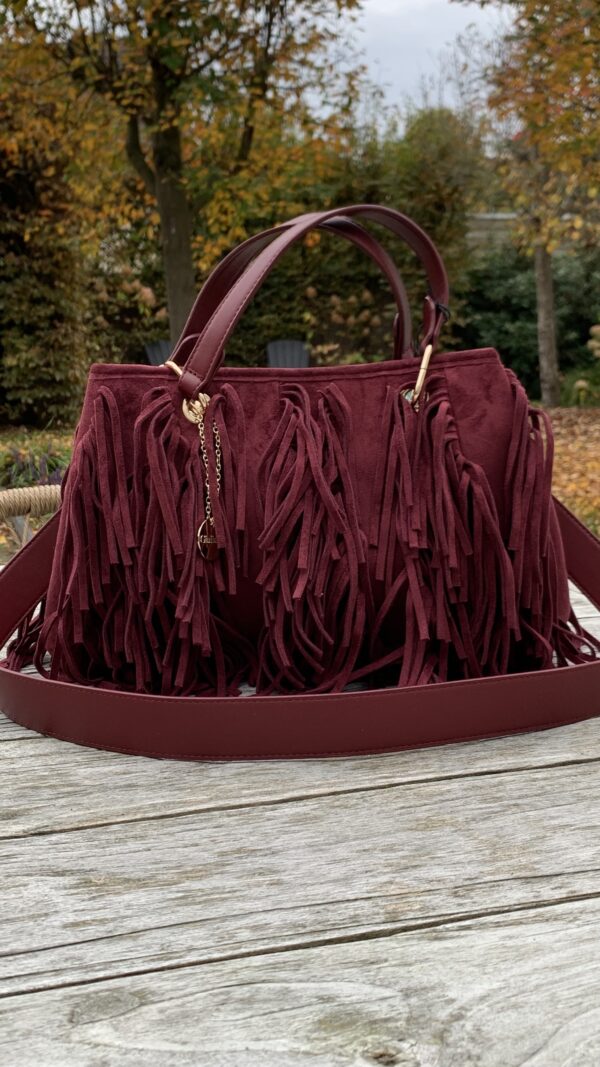 Tas Bordeaux Rood met Franjes