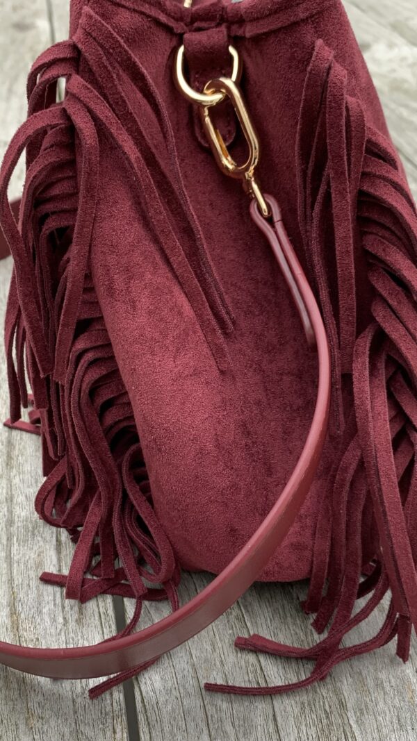 Tas Bordeaux Rood met Franjes - Afbeelding 5