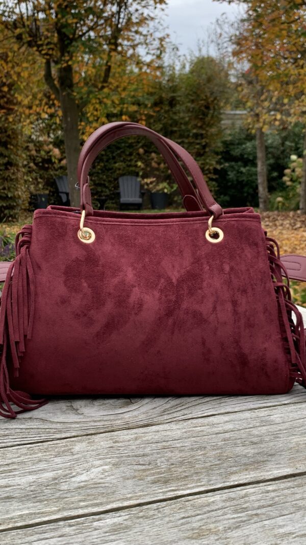 Tas Bordeaux Rood met Franjes - Afbeelding 6