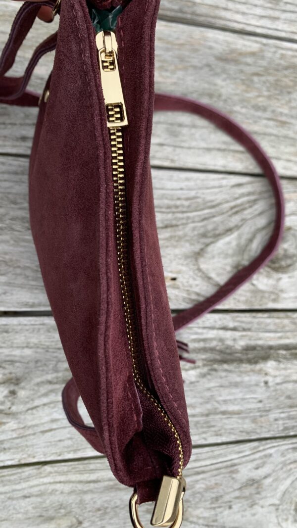 Tas Bordeaux Rood Studs/ Franjes - Afbeelding 6