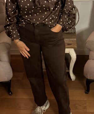 Broek Donker Bruin Stretch Barrel