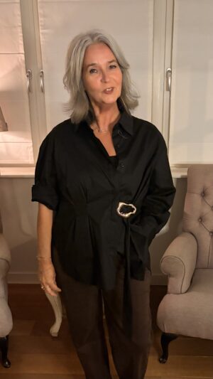 Blouse Zwart met Gesp
