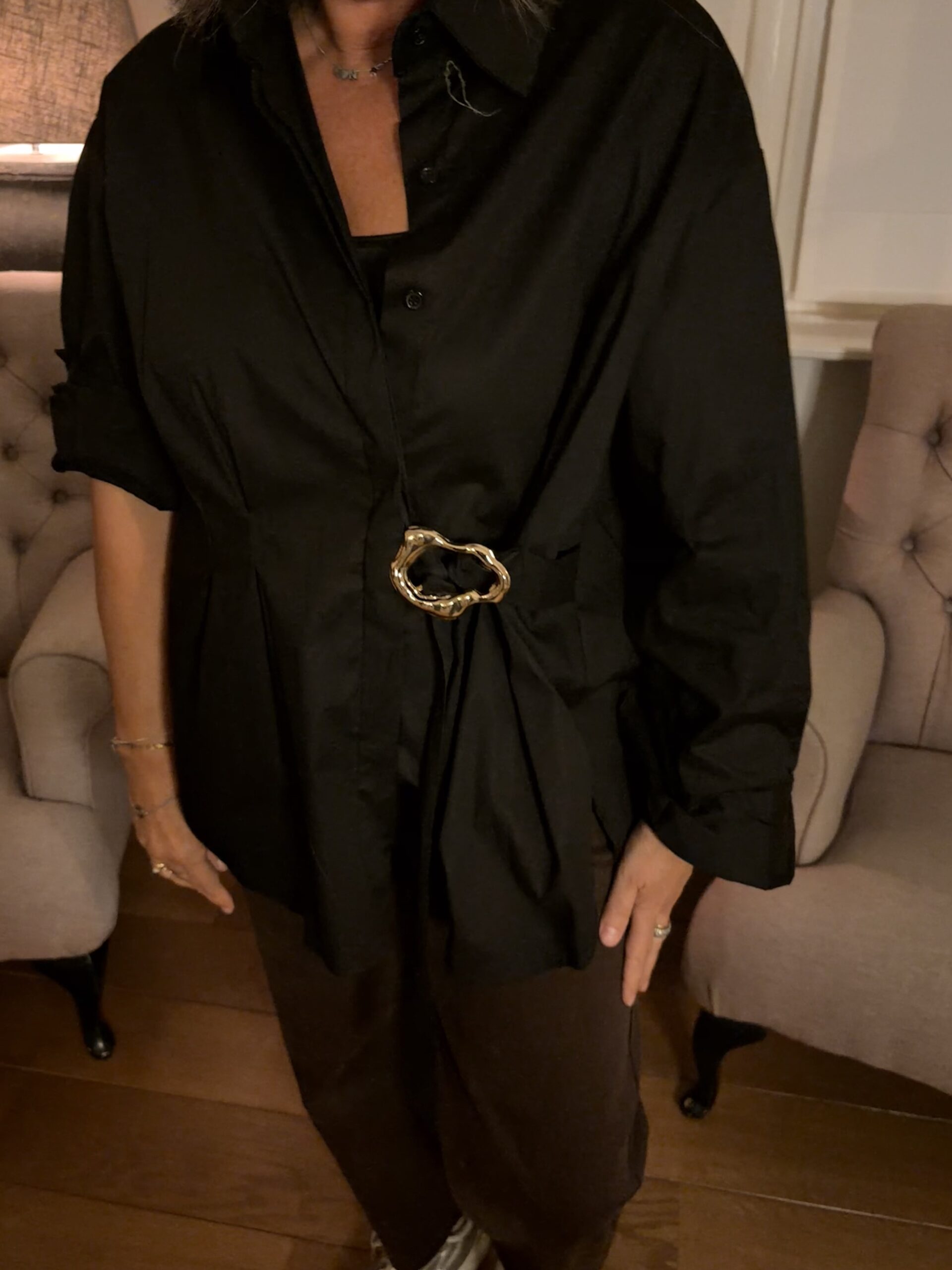 Blouse Zwart met Gesp - Afbeelding 4