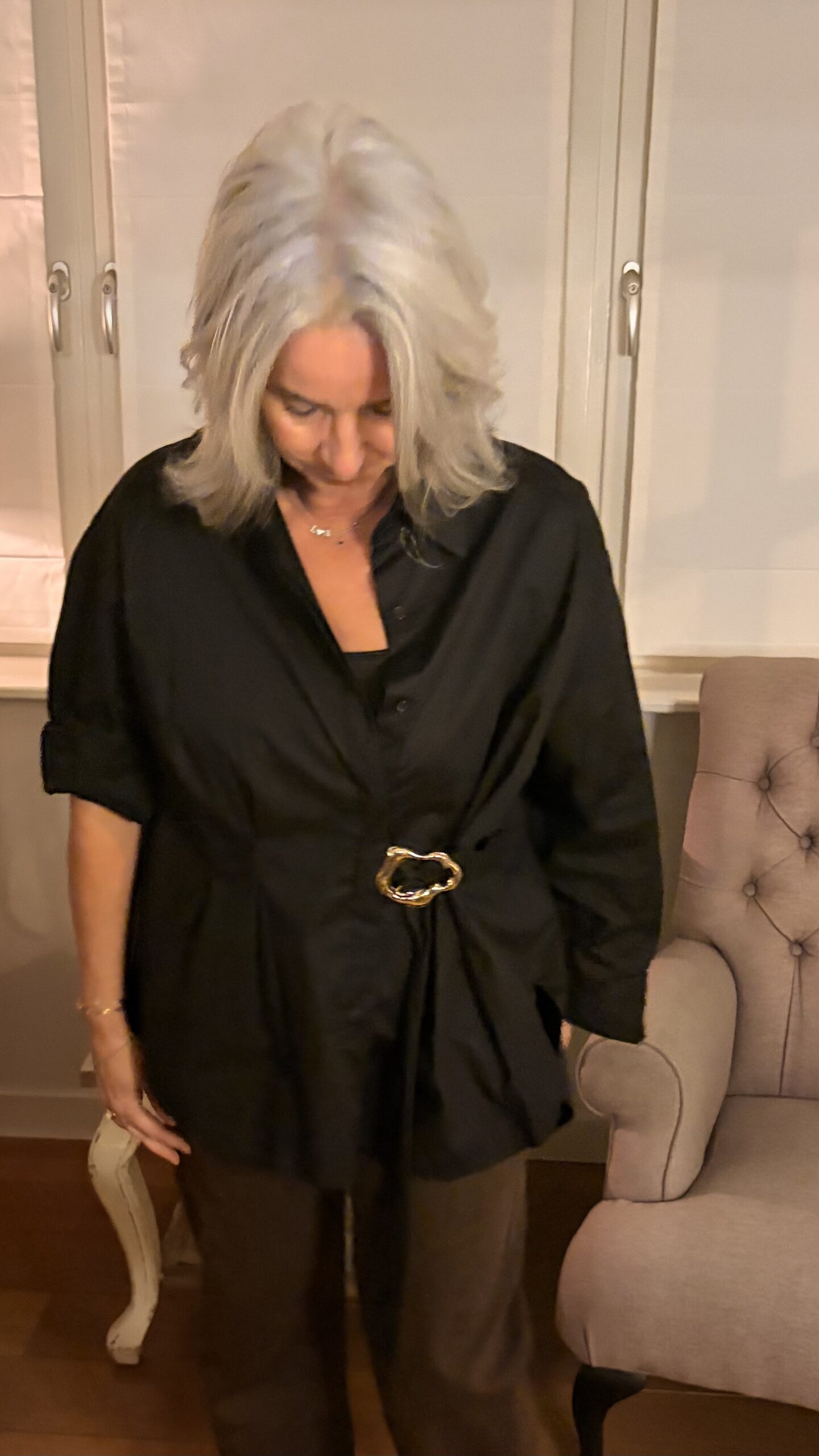 Blouse Zwart met Gesp - Afbeelding 3