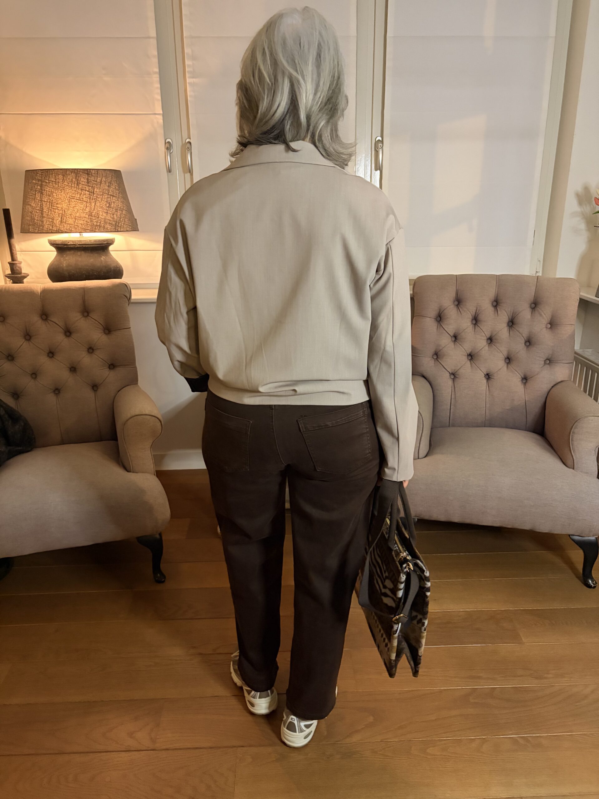 Jasje Beige/ Grijs Bomber - Afbeelding 3