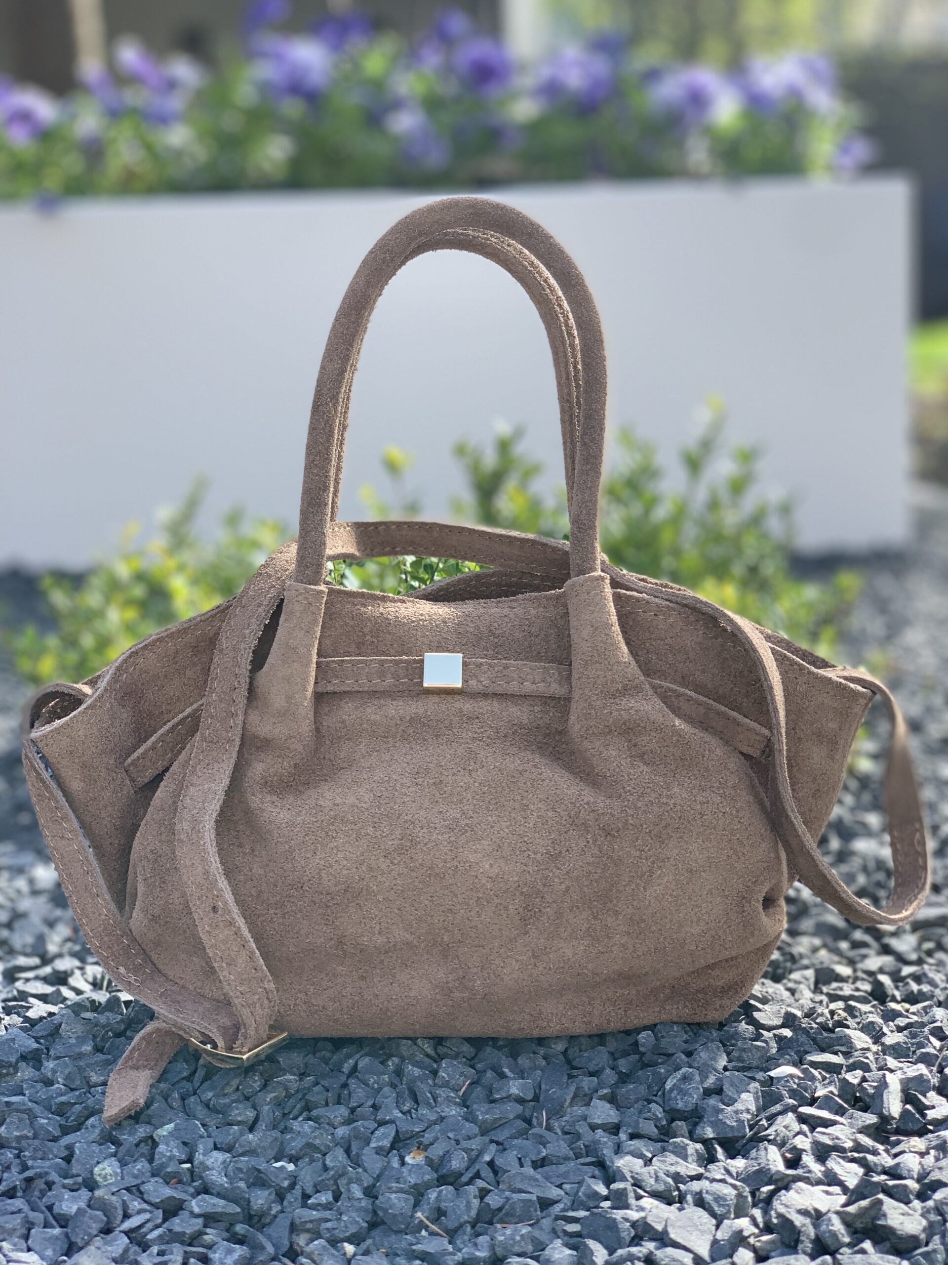 Tas Bruin Van Soepel Leer met Draagriem