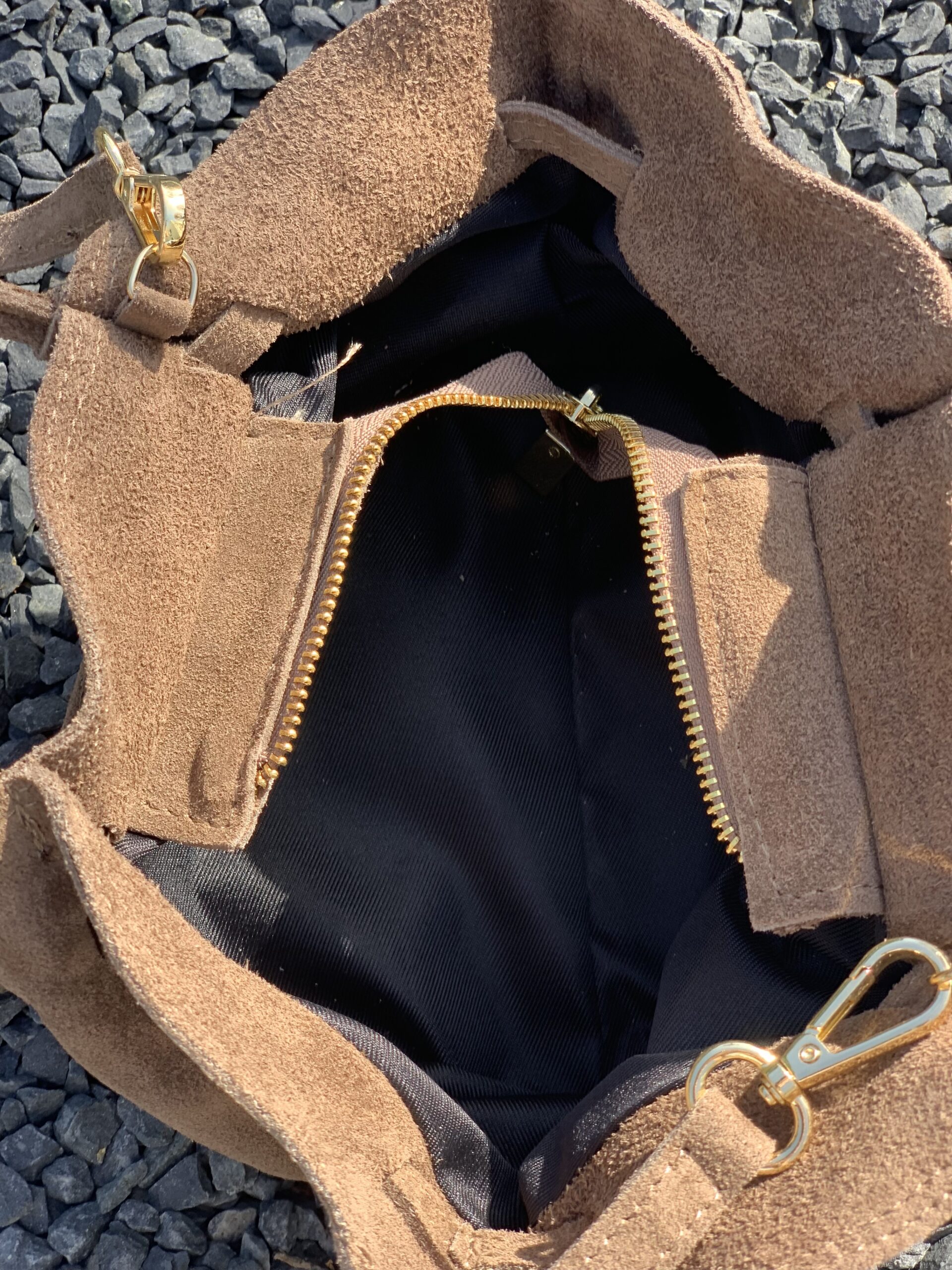 Tas Bruin Van Soepel Leer met Draagriem - Afbeelding 2