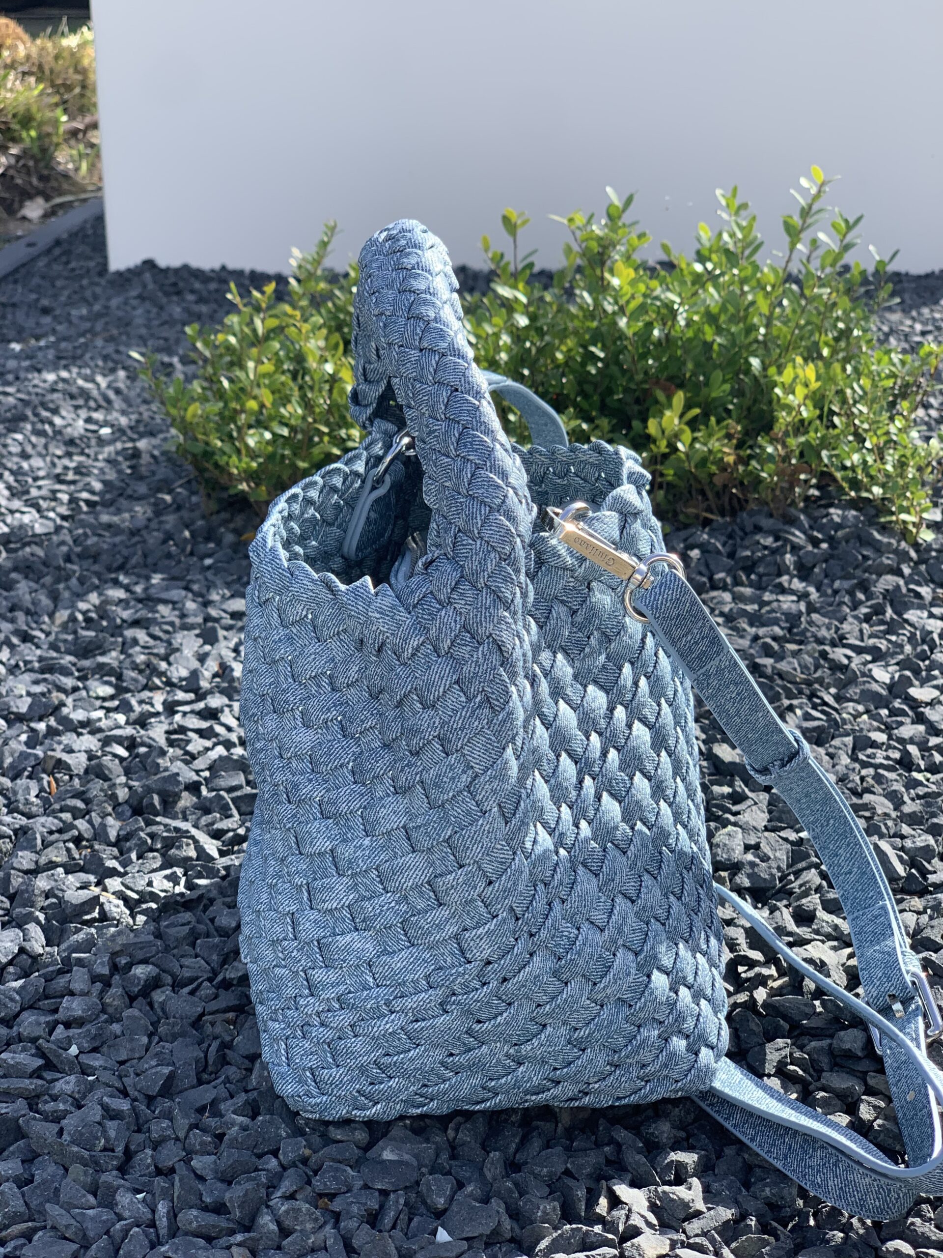 Tas Gevlochten Schoudertas Lichtblauw - Afbeelding 6