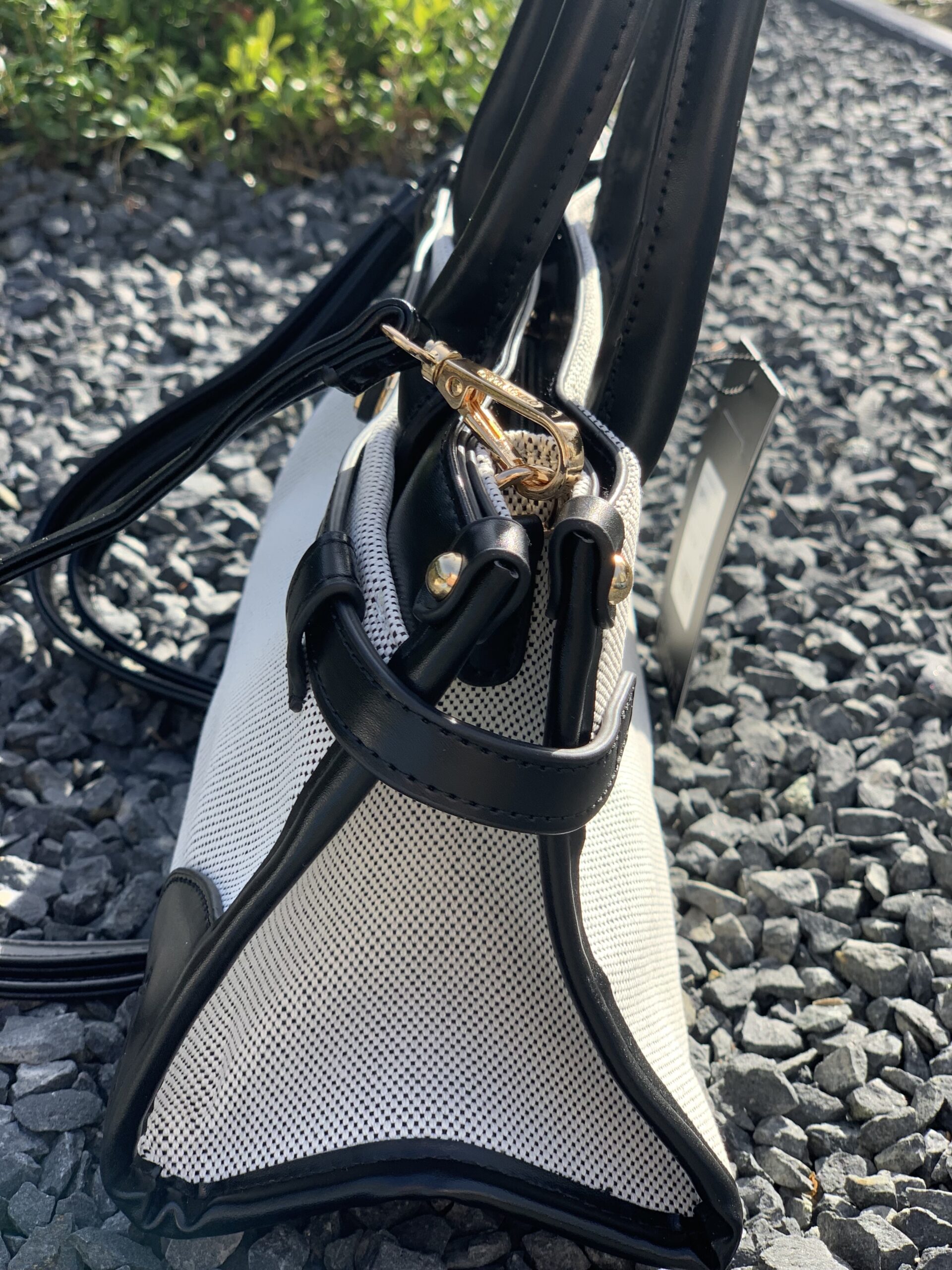 Tas Smal Lang Model Zwart/ Ecru - Afbeelding 6