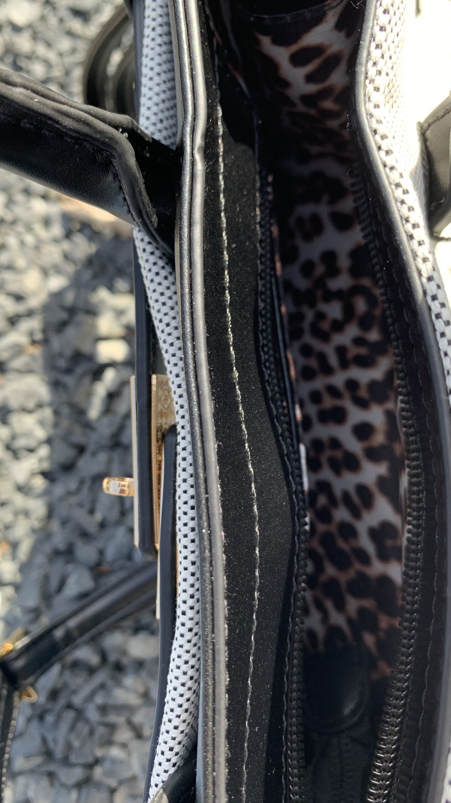 Tas Smal Lang Model Zwart/ Ecru - Afbeelding 4