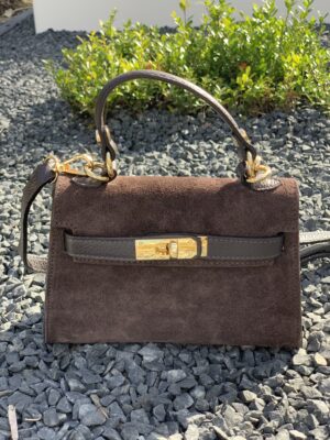 Tas Donkerbruin met Goudkleur Sluiting voor