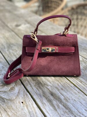 Tas Bordeauxrood met Goudkleur Sluiting voor
