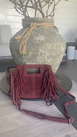 Tas Bordeaux Rood met Franjes Small